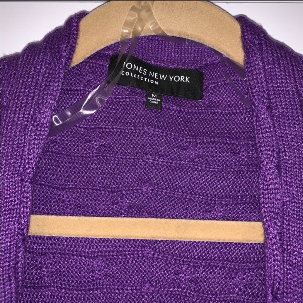 NWT Jones New York Purple Cardigan Sweater - Picture 2 of 4